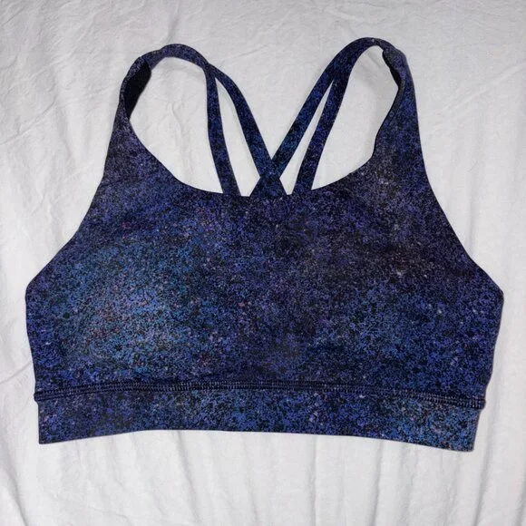 EXCELLENT Lululemon Energy Sports Yoga Bra Nulux Medium Support Purple Blue 4 - Picture 10 of 10